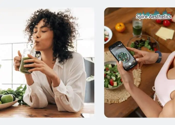 Image of woman looking into her diet and fat freezing Wigan to improve her health