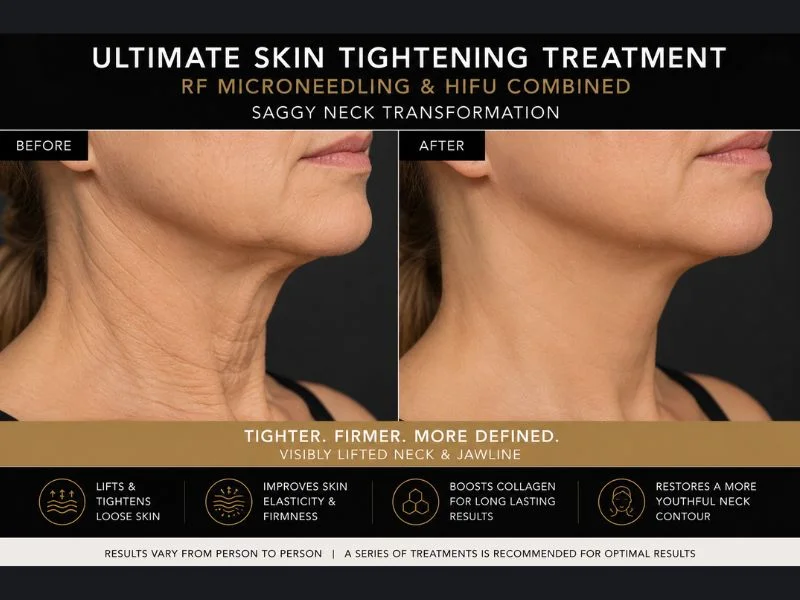 before and after Ultimate skin tightening treatment Wigan
